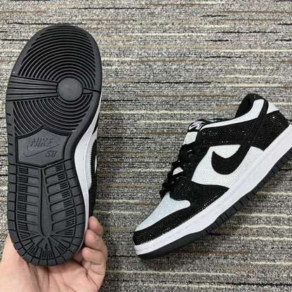 Dunk Low Black White Crystal Shoes Men'S Sneakers – Nk0004834