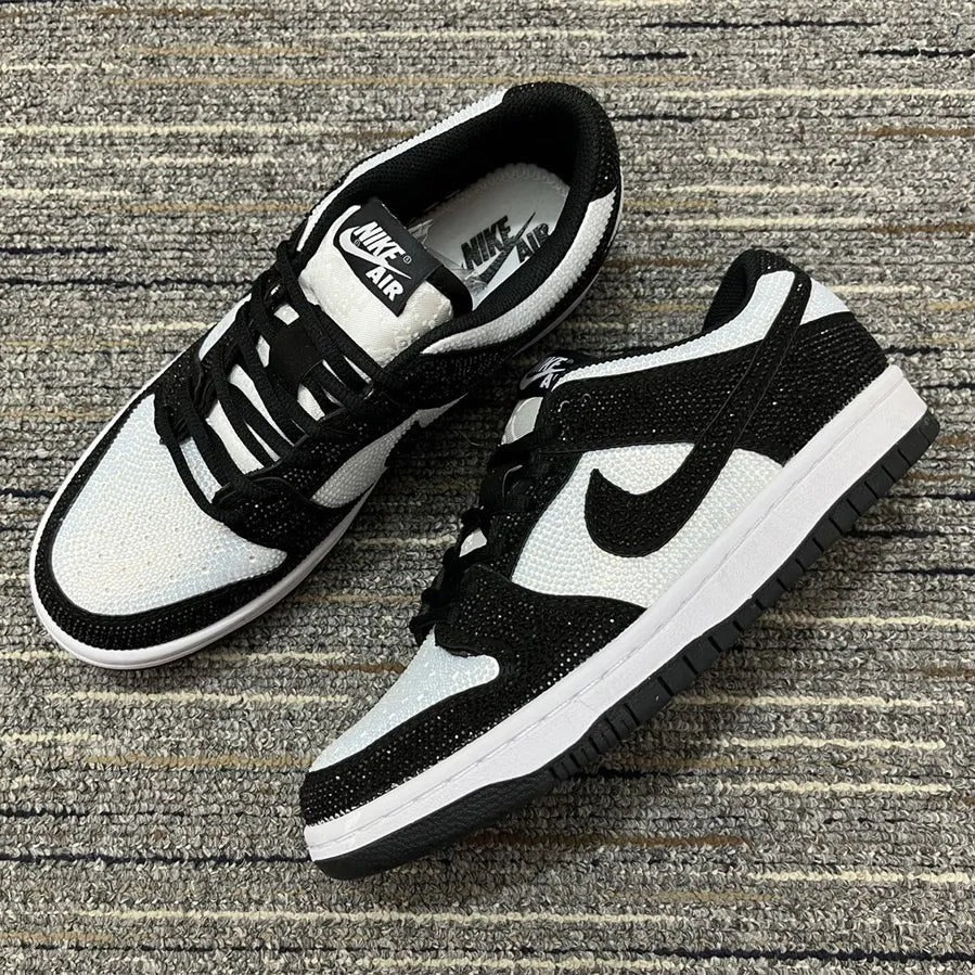 Dunk Low Black White Crystal Shoes Men'S Sneakers – Nk0004834