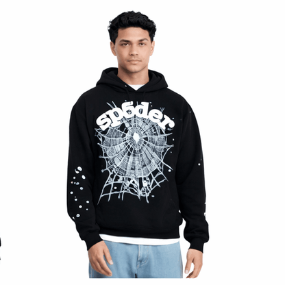 Sp5der Hoodie Collection – Graphic Streetwear Pullover Hoodies featuring bold spider web graphics in black.